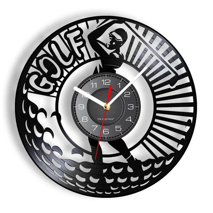 Golf Player Vinyl Record Wall Clock