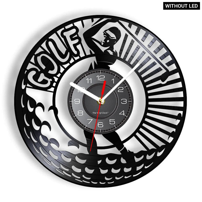 Golf Player Vinyl Record Wall Clock