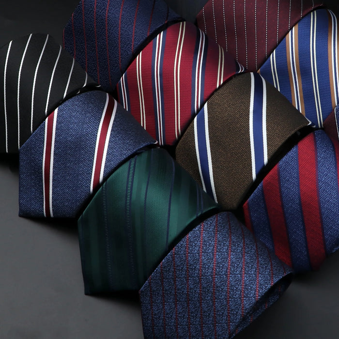 Mens Jacquard Striped Tie For Business Weddings And Daily Wear