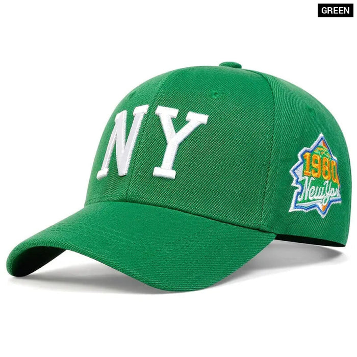 Ny Letter Embroidered Baseball Cap / Hat For Outdoor Wear