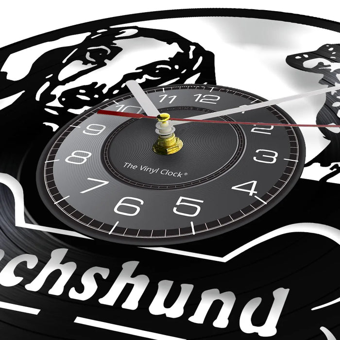 Retro Dachshund Vinyl Record Wall Clock