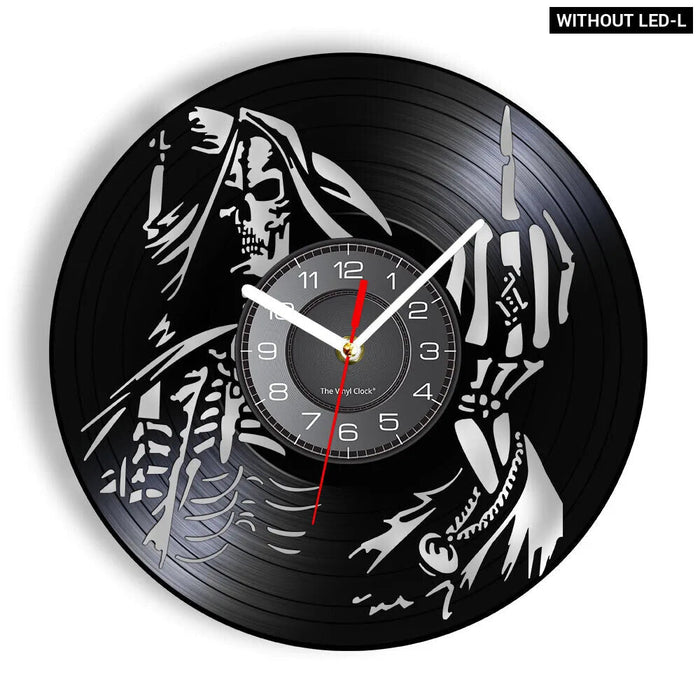 Skull Heads Vinyl Record Wall Clock