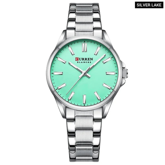 Simple Elegant Stainless Steel Quartz Wristwatches With Luminous Hands For Women