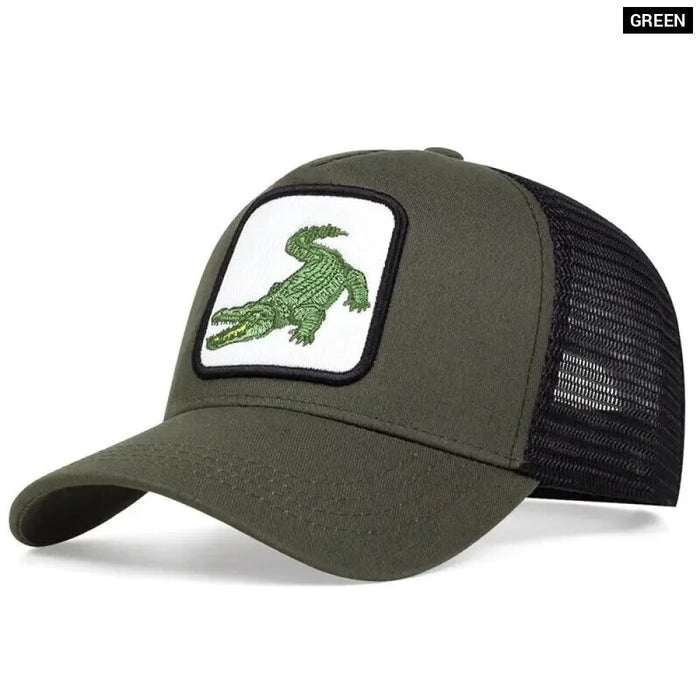 Adjustable Crocodile Embroidered Baseball Cap / Hat For Outdoor Sun Protection