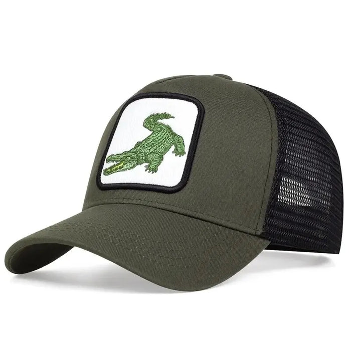 Adjustable Crocodile Embroidered Baseball Cap / Hat For Outdoor Sun Protection