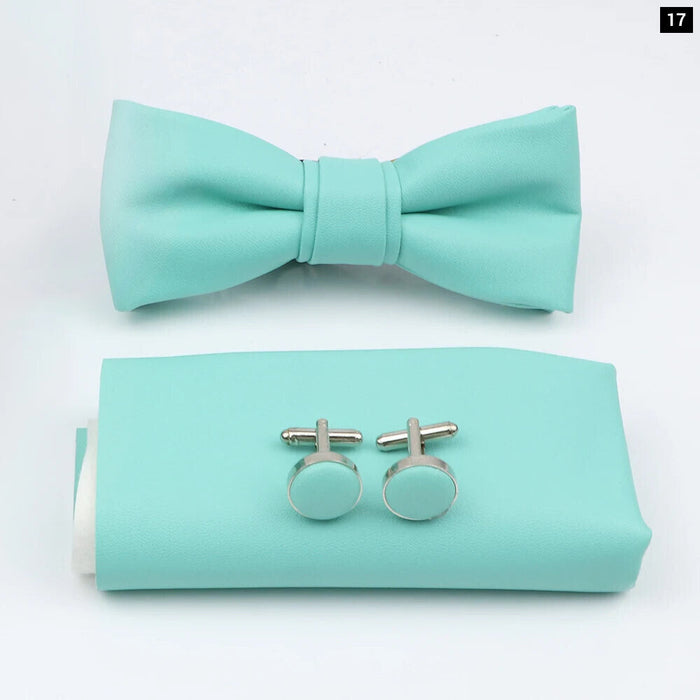 Tie Pocket Square Cufflink And Bowtie Set For Men For Business Weddings And Gifts