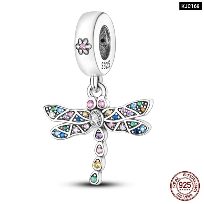 Fit Pandora 925 Original Bracelet 925 Sterling Silver Flower Bird Series Charms Beads For Women DIY Jewelrys Making