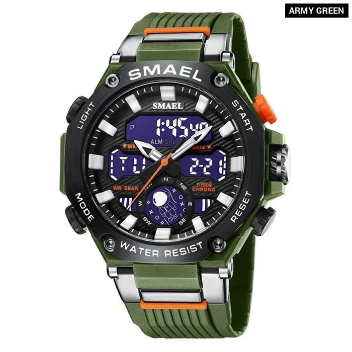 Quartz Wristwatches Sport Military Army Clock Alarm Dual Display LED Electronic Watch Waterproof Watches For Men