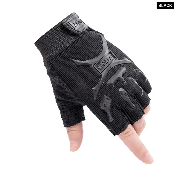 1 Pair Non-Slip Shock-Absorbing Half Finger Cycling Gloves For Kids