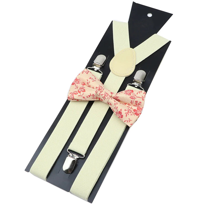 Colourful Suspenders And Bow Tie Set