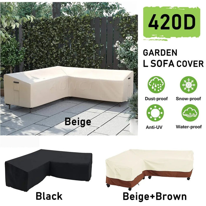 L Shape Corner Outdoor Sofa Cover Waterproof Rattan Corner Furniture Cover V Shape Protective Dust Covers