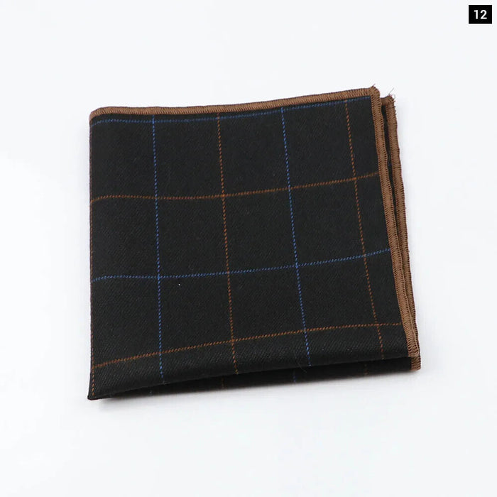 Premium Cotton Plaid Hankerchief Scarf Mens Pocket Square