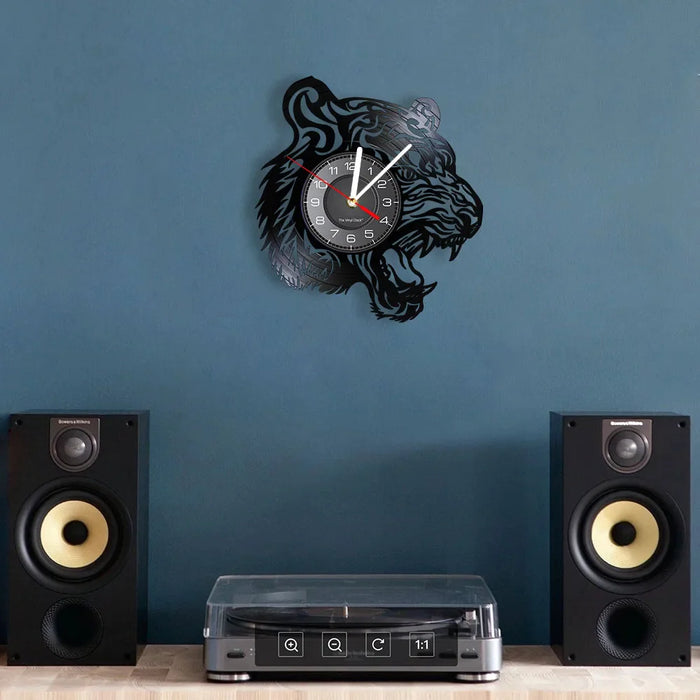 Wild Tiger Vinyl Record Wall Clock