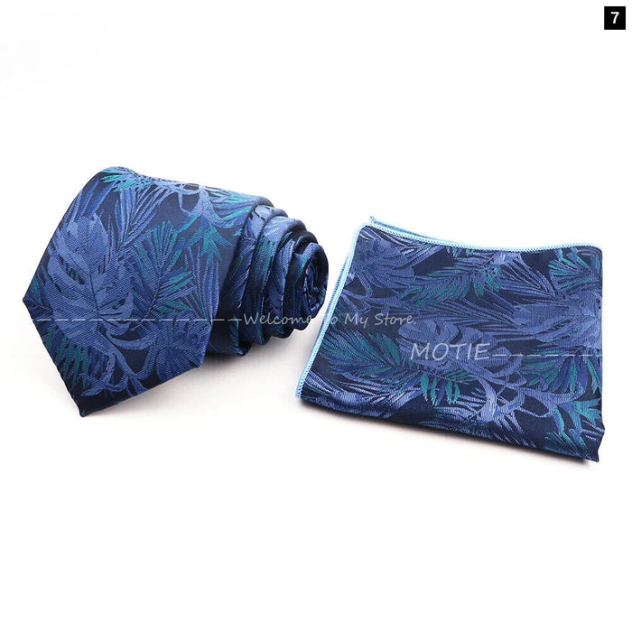 Floral Pocket Square Tie Set For Weddings Parties And Daily Wear