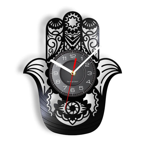 Kabbalah Hamsa Hand Vinyl Record Wall Clock