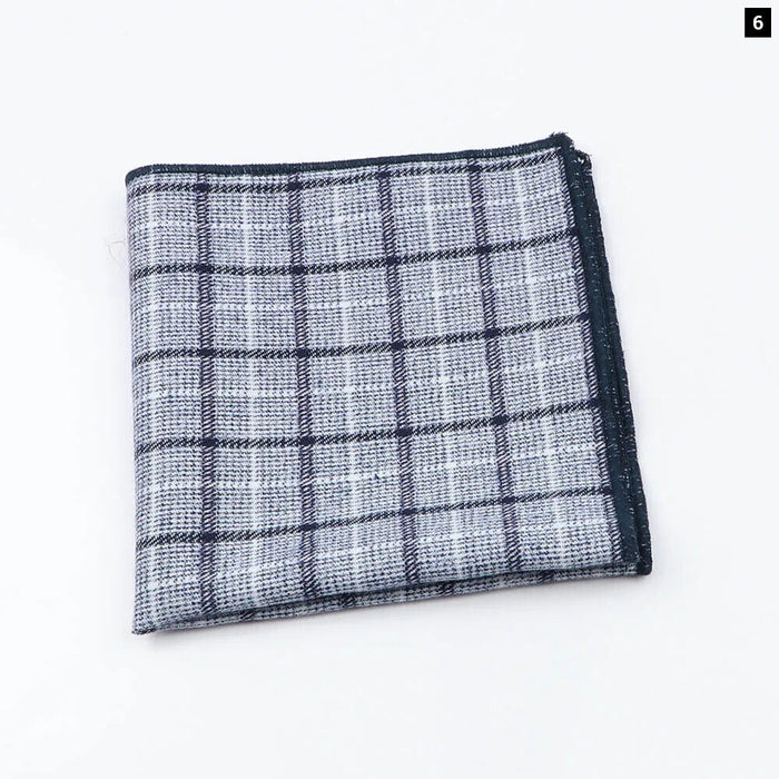 Premium Cotton Plaid Hankerchief Scarf Mens Pocket Square