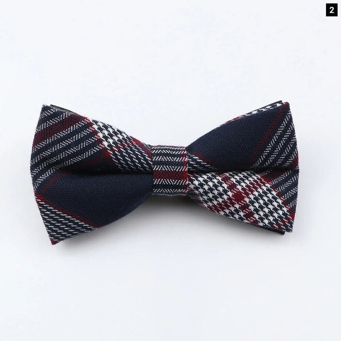 Classic Plaid Bowtie Adjustable Neckwear For Mens Fashion For Weddings And Parties