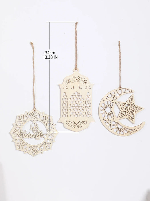 3 Piece Ramadan Wood Decor Set