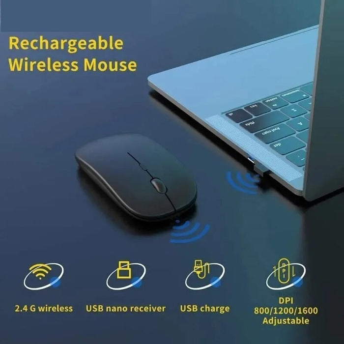 Portable Wireless Rechargeable Ergonomic Quiet And Magical Gaming Mouse For Computers Tablets