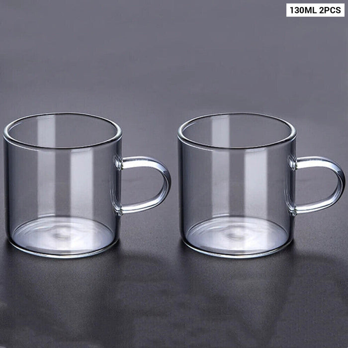 Thick Glass Tea Cup Set With Handle