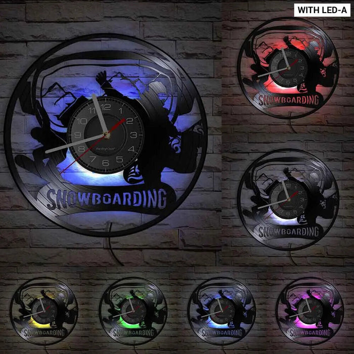 Snowboarding Vinyl Record Wall Clock