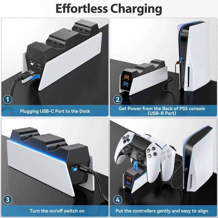 Ps5 Dual Controller Charging Station Led Indicators