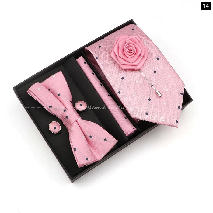 Floral Tie Set Novelty Design With Box For Parties And Business