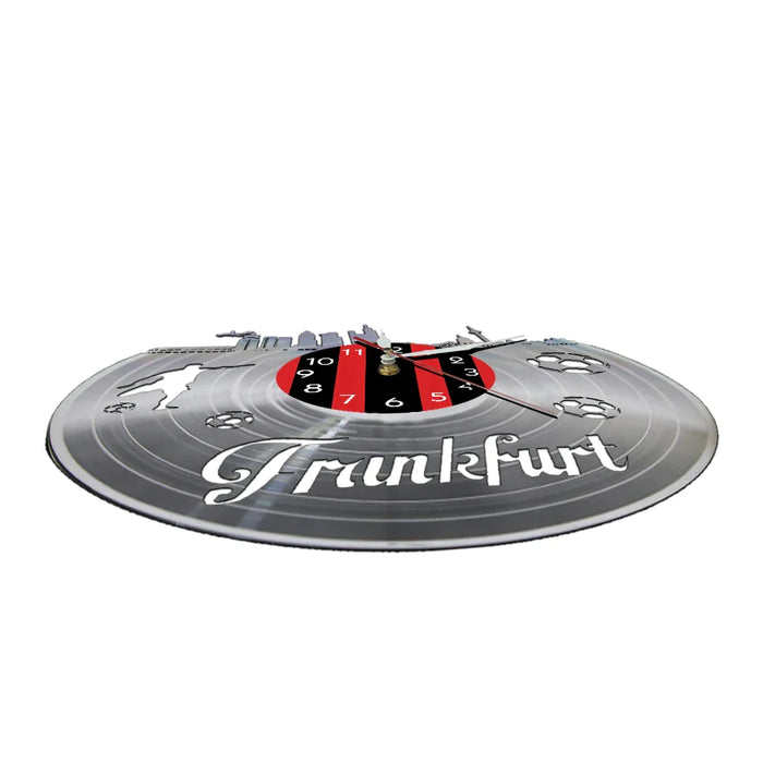 Frankfurt Cityscape Vinyl Record Wall Clock