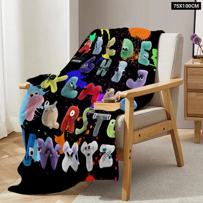 Colourful Alphabet Blanket Soft Flannel For Teens And Adults