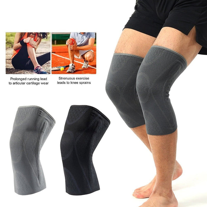 Sport Knee Compression Leg Sleeves With Spring Stabilizers For Cycling Running Basketball Weightlift