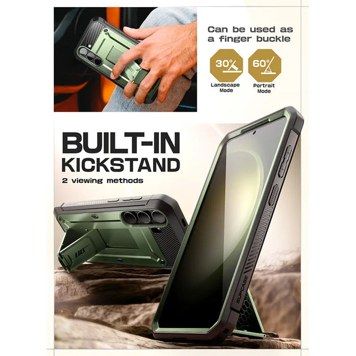 For Samsung Galaxy S24 6.2" Ub Pro Full-Body Dual Layer Rugged Belt-Clip Case With Built-In Screen Protector