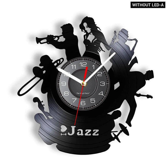 Silent Saxophone Vinyl Record Wall Clock