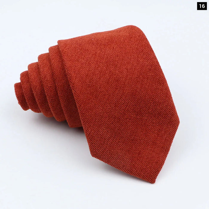 Colourful Cotton Corduroy Neck Tie 7Cm Skinny Wedding Party Tuxedo Accessory