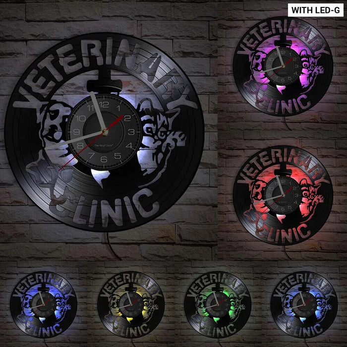 Vet Clinic Vinyl Wall Clock