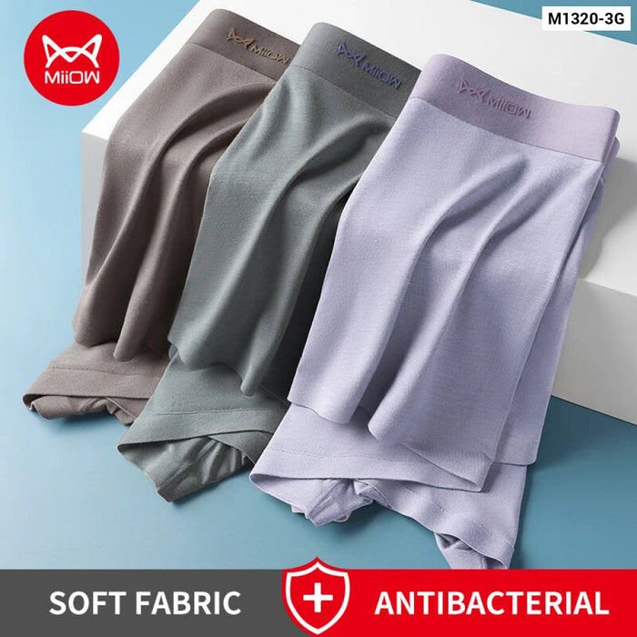 Pack Of 3 Antibacterial Ice Silk Boxers For Men