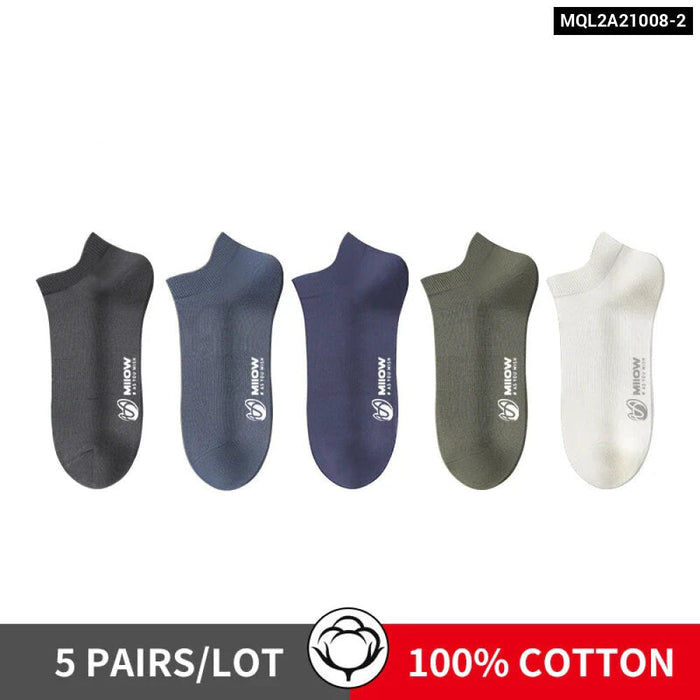 5 Pairs Antibacterial Breathable Mens Ankle Socks