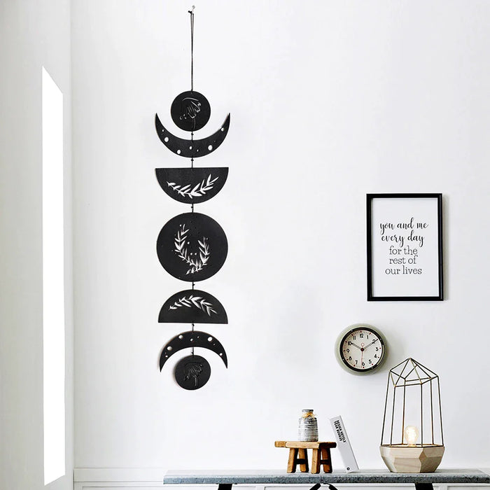 Boho Wooden Moon Garland For Ramadan Decor