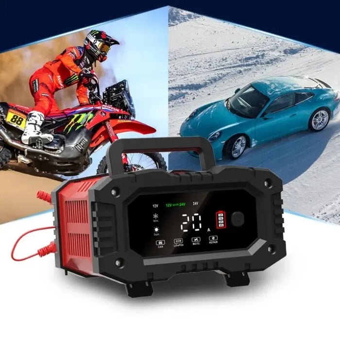 Smart 12V 24V Battery Charger For Cars And Motorcycles