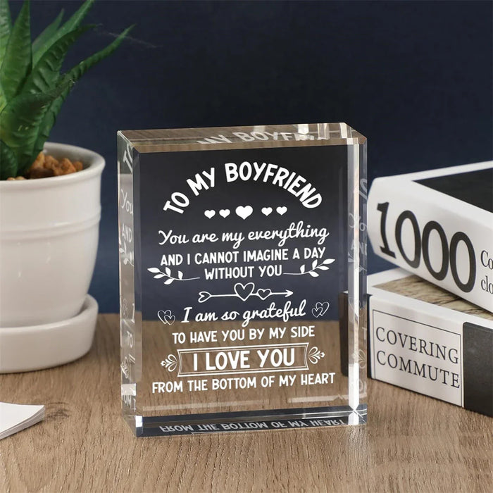 1 Year Anniversary Crystal Plaque For Boyfriend Desk Decor Gift