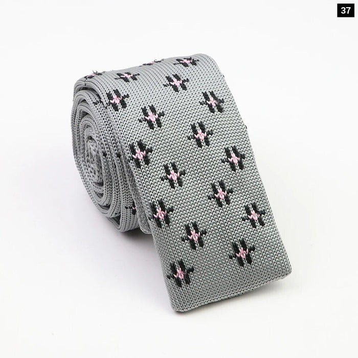 Classic Knit Neck Ties Plaid Dots 6Cm Width Business And Wedding