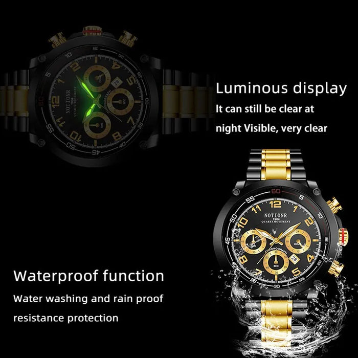 Fashion Mens Sports Watches for Men Business Stainless Steel Quartz Wrist Watch Luxury Man Casual Waterproof Luminous Clock