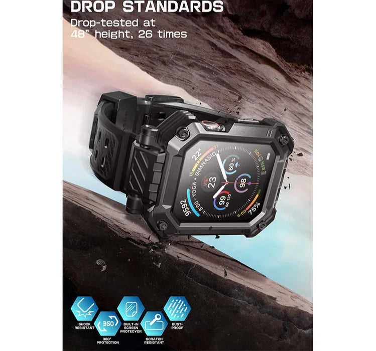 For Apple Watch 10 46Mm Armorbox Rugged Shockproof Watch Case With Band & 2 Pack Built-In Screen Protector