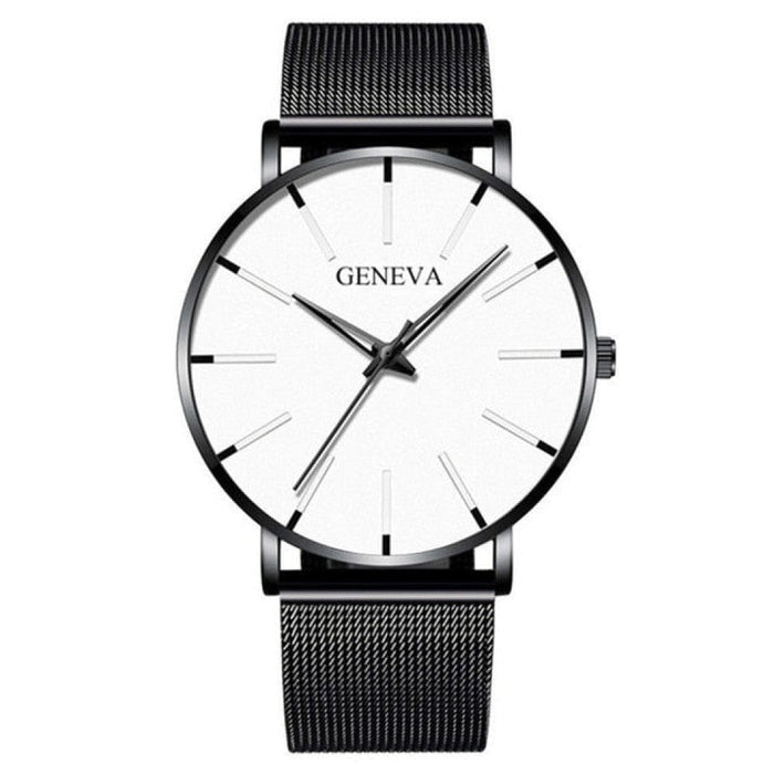 Minimalist Mens Fashion Ultra Thin Watches Simple Men Business Stainless Steel Mesh Belt Quartz Wrist Watch