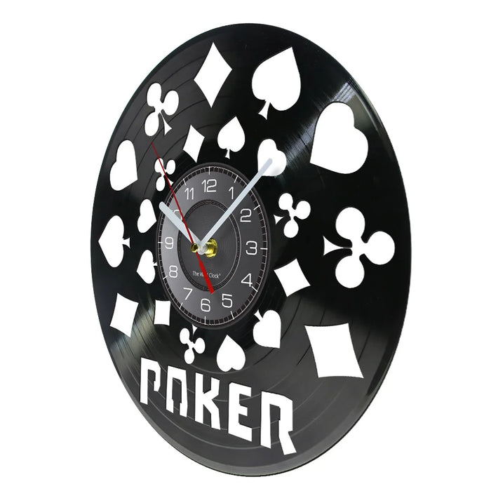 Modern Poker King Rummy Vinyl Record Wall Clock