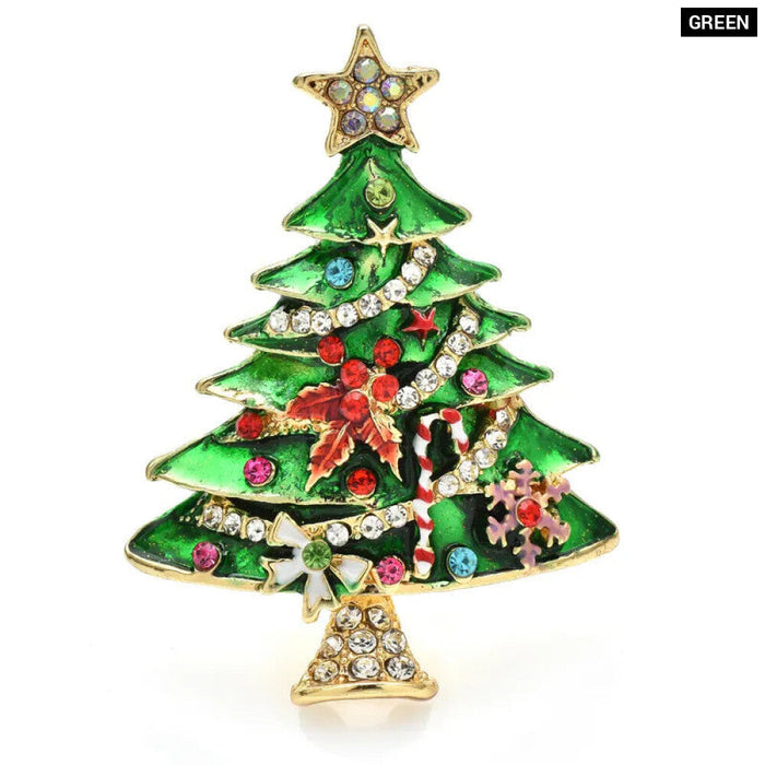 Christmas Tree Brooch 2 Colour Enamel Gift Pin