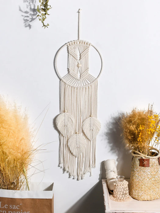 Boho Leaf Dream Catcher Wall Decor