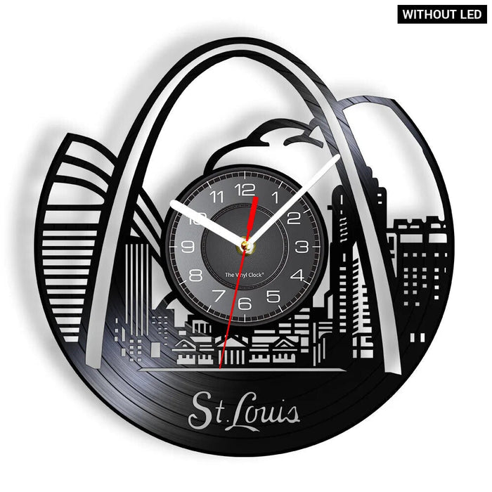 St. Louis Skyline Vinyl Record Clock