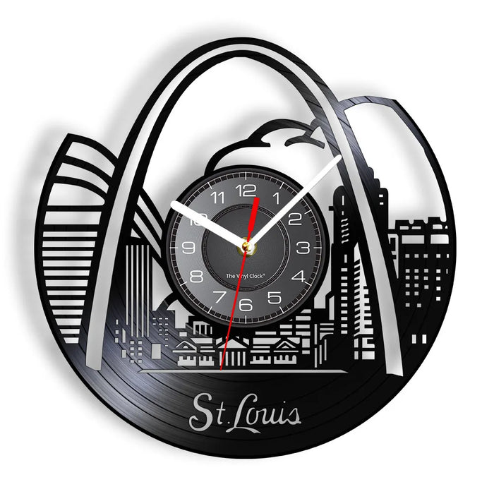 St. Louis Skyline Vinyl Record Clock