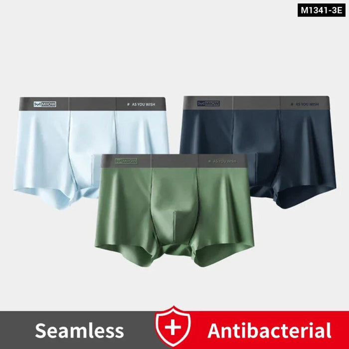 Pack Of 3 Silky Cotton Mens Boxer Briefs Antibacterial