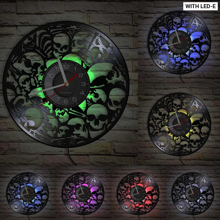 Skulls Wall Clock Wisdom Of The Dead